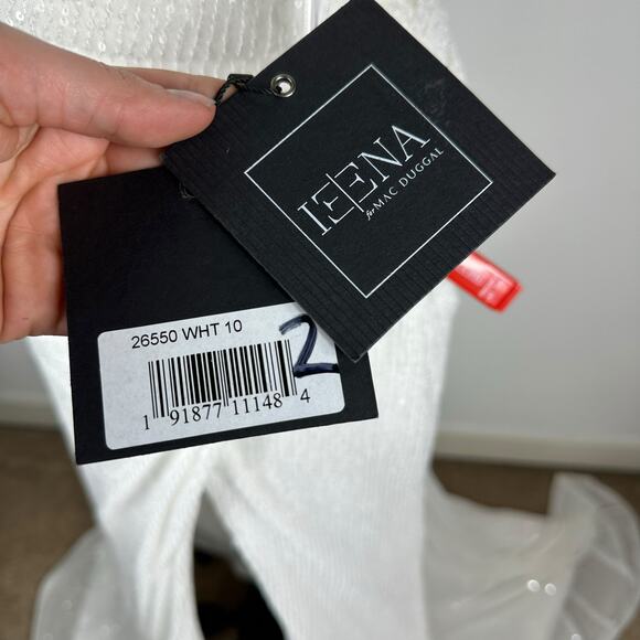 MAC DUGGAL 26550 White Sequin One Shoulder Long Gown Women's Size 10 NWT - Picture 7 of 9